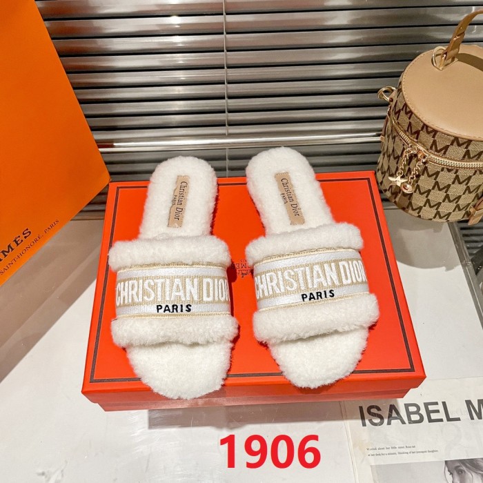 Women's flat wool indoor slippers, size 35-40, SS50-1904-1907
