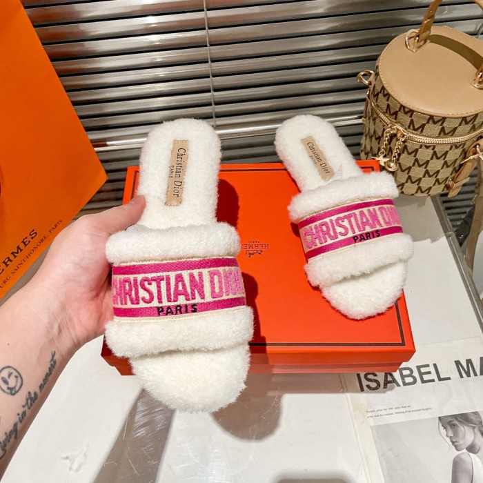 Women's flat wool indoor slippers, size 35-40, SS50-1904-1907
