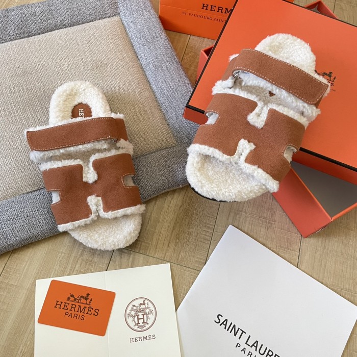 Women's flat wool indoor slippers, size 34-43, SS50-1895