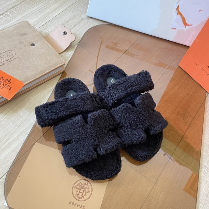 Women's flat wool indoor slippers, size 34-43, SS50-1897