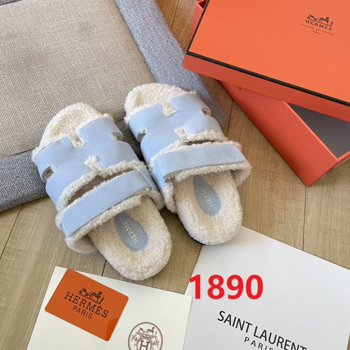 Women's flat wool indoor slippers, size 34-43, SS50-1890