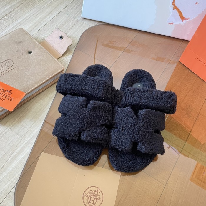 Women's flat wool indoor slippers, size 34-43, SS50-1897
