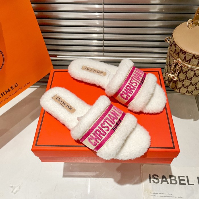 Women's flat wool indoor slippers, size 35-40, SS50-1904-1907