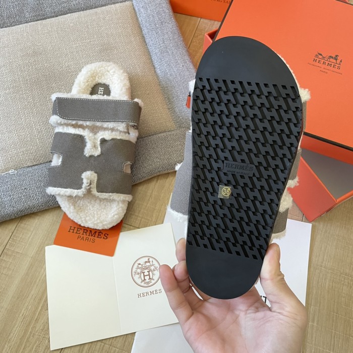 Women's flat wool indoor slippers, size 34-43, SS50-1894