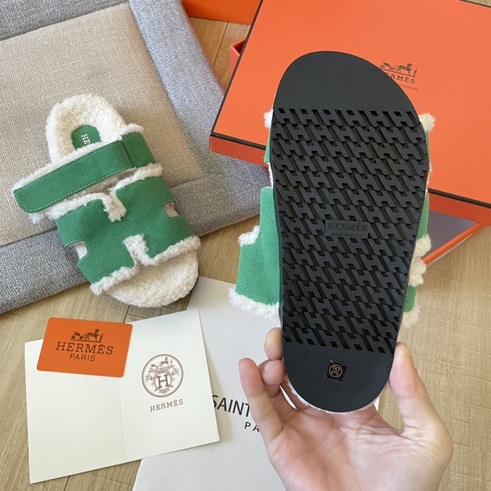 Women's flat wool indoor slippers, size 34-43, SS50-1893