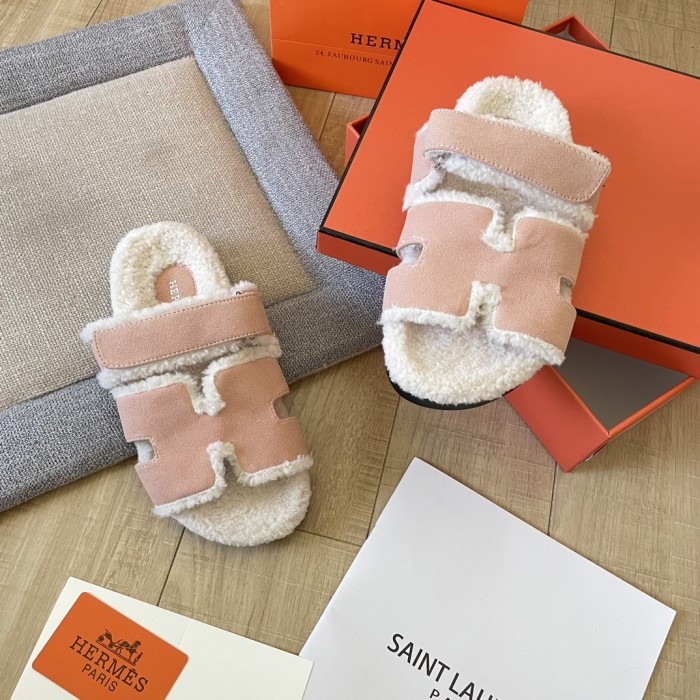 Women's flat wool indoor slippers, size 34-43, SS50-1886