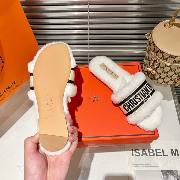 Women's flat wool indoor slippers, size 35-40, SS50-1904-1907