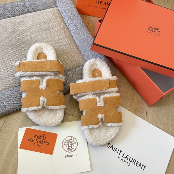 Women's flat wool indoor slippers, size 34-43, SS50-1889