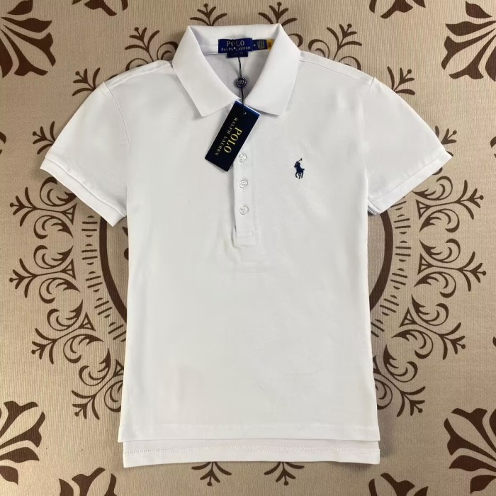 Women's cotton embroidered collared short-sleeved T-shirt,please size one up,CL25-322-328