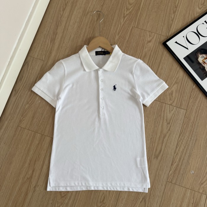 Women's cotton embroidered collared short-sleeved T-shirt,please size one up,CL25-322-328
