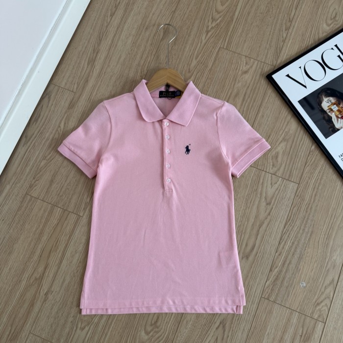Women's cotton embroidered collared short-sleeved T-shirt,please size one up,CL25-322-328