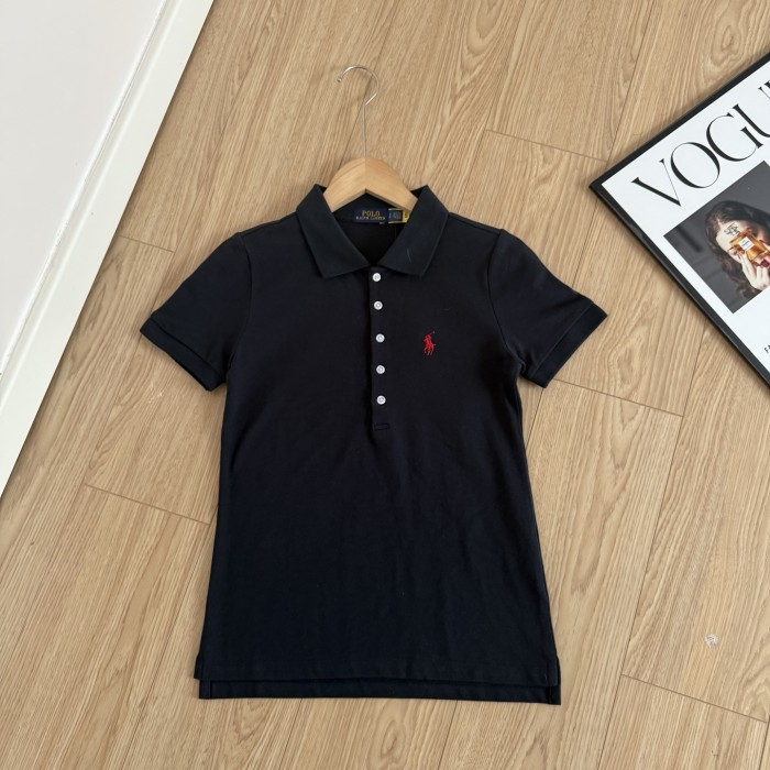 Women's cotton embroidered collared short-sleeved T-shirt,please size one up,CL25-322-328