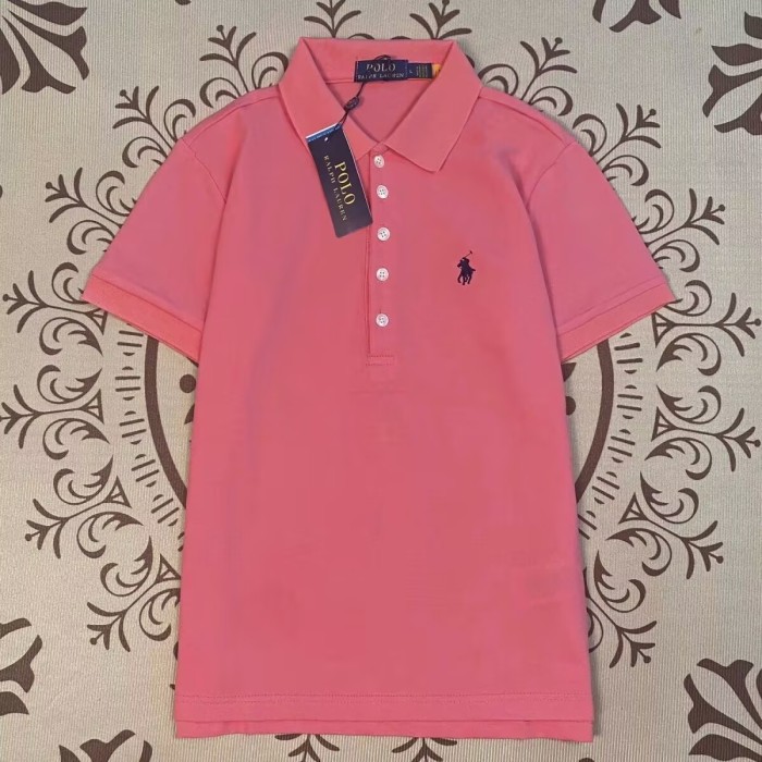 Women's cotton embroidered collared short-sleeved T-shirt,please size one up,CL25-322-328