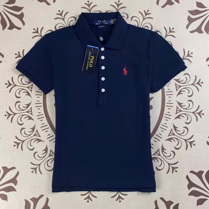 Women's cotton embroidered collared short-sleeved T-shirt,please size one up,CL25-322-328