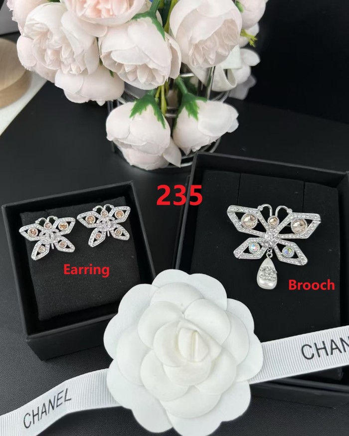 Earring brooch jewelry ,with box, J25-235