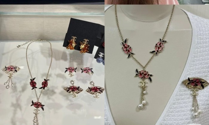 Earring brooch necklace jewelry ,with box, J25-244-248