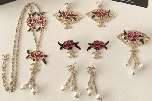 Earring brooch necklace jewelry ,with box, J25-244-248