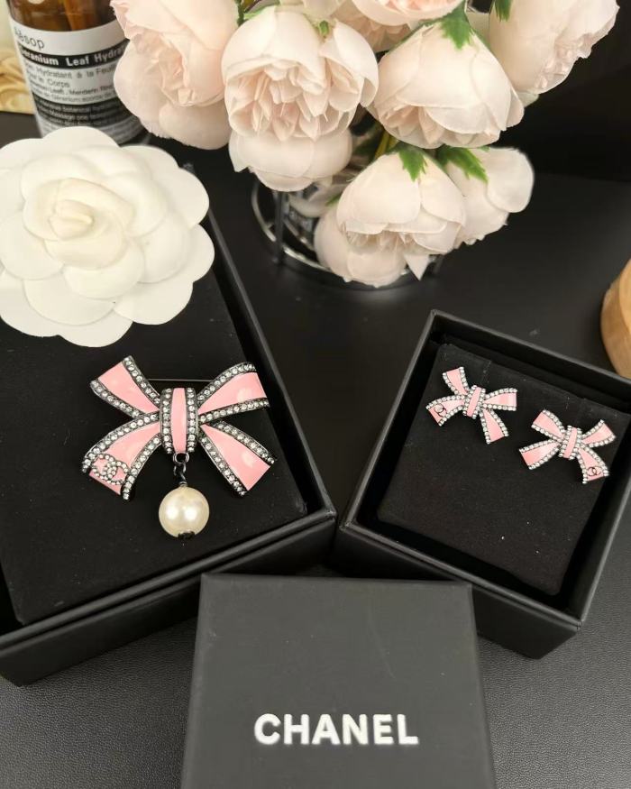 Earring brooch jewelry ,with box, J25-241-242