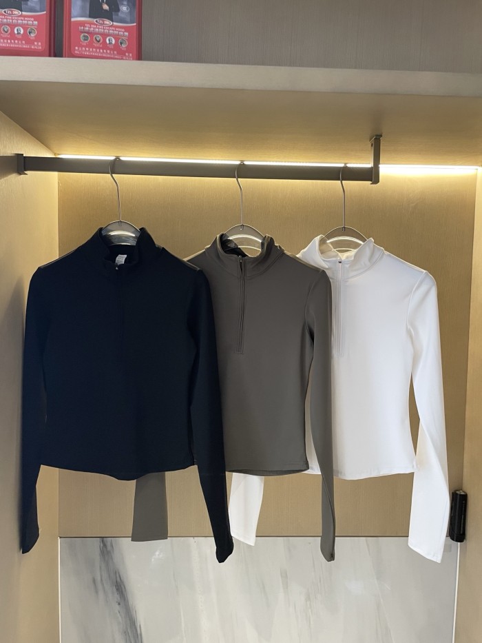 Women Elastic Sports Stand Collar Sweatshirt Yoga clothes,CL35-118