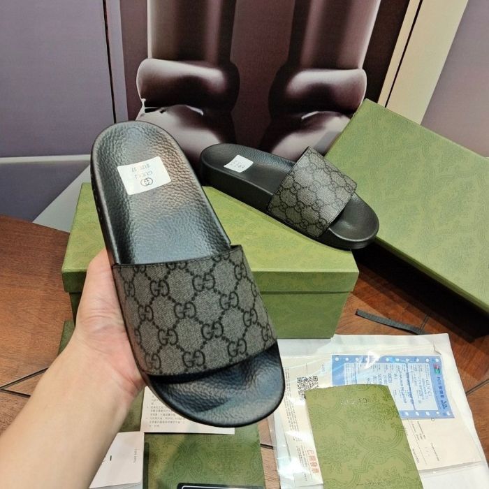 Leather flat slipper shoes for men and women, with box, size 35-46, SS29.9-1-2