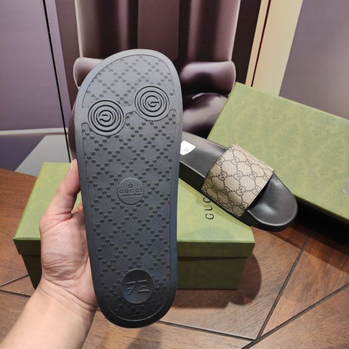 Leather flat slipper shoes for men and women, with box, size 35-46, SS29.9-1-2