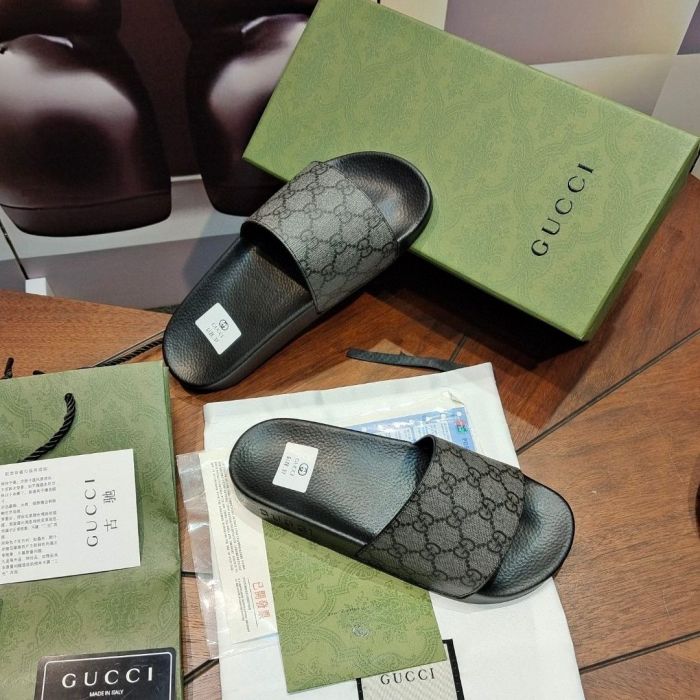 Leather flat slipper shoes for men and women, with box, size 35-46, SS29.9-1-2