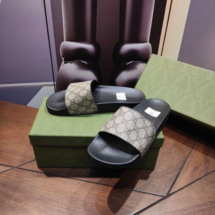 Leather flat slipper shoes for men and women, with box, size 35-46, SS29.9-1-2