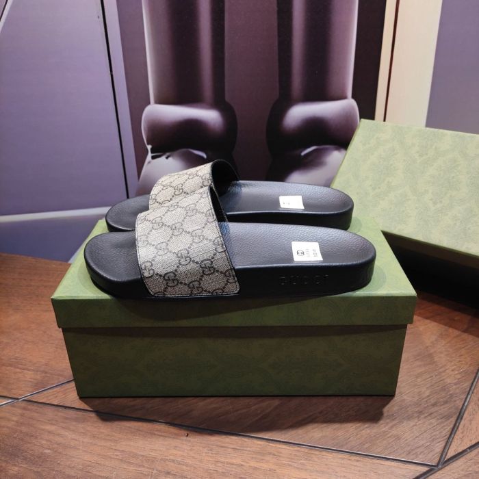 Leather flat slipper shoes for men and women, with box, size 35-46, SS29.9-1-2