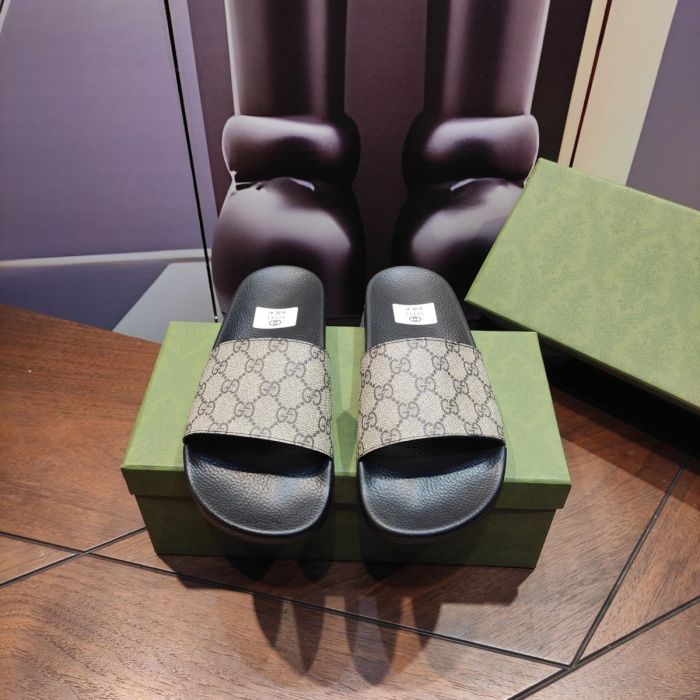 Leather flat slipper shoes for men and women, with box, size 35-46, SS29.9-1-2