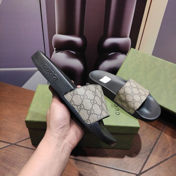 Leather flat slipper shoes for men and women, with box, size 35-46, SS29.9-1-2