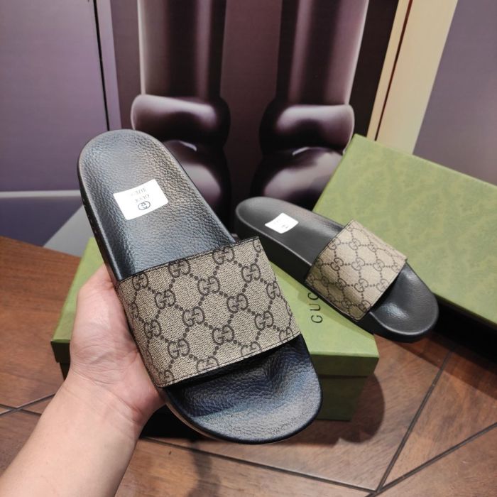 Leather flat slipper shoes for men and women, with box, size 35-46, SS29.9-1-2