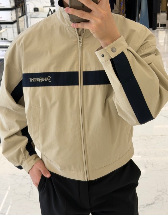 Unisex Embroidered Sporty Loose Casual Stand Collar Jacket clothes, CL110-159