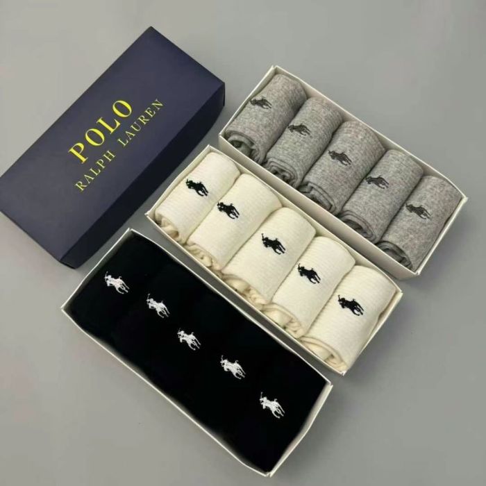 Embroidery breathable sports cotton socks for men women， 5 pairs of 1 box. free size,CL15.5-152