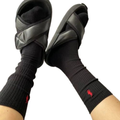 Embroidery breathable sports cotton socks for men women， 3 pairs . free size,CL15.5-154