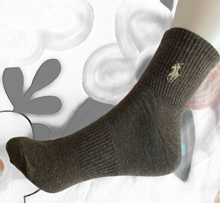 Embroidery breathable sports cotton socks for men， 6 pairs. no box, size 38-46,CL15.5-153