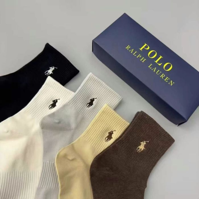 Embroidery breathable sports cotton socks for men women， 5 pairs of 1 box. free size,CL15.5-151