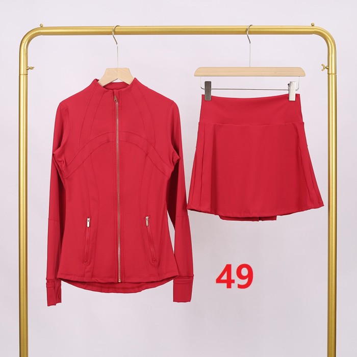 Women's Stand-up collar jacket and skirt set Gym top Yoga clothes,CL78-37-52