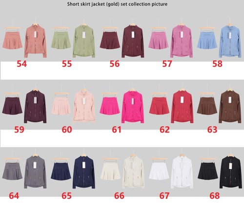 Women's Stand-up collar jacket and skirt set Gym top Yoga clothes,CL78-53-68