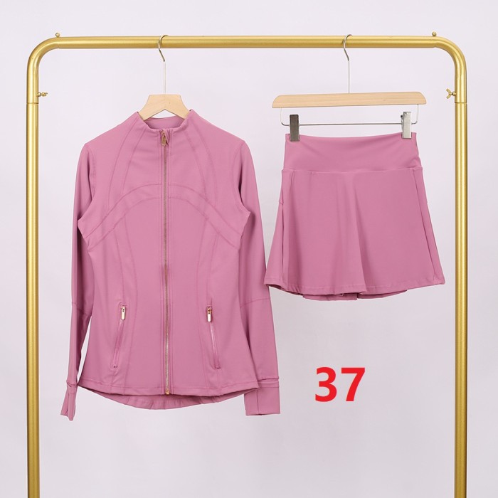 Women's Stand-up collar jacket and skirt set Gym top Yoga clothes,CL78-37-52