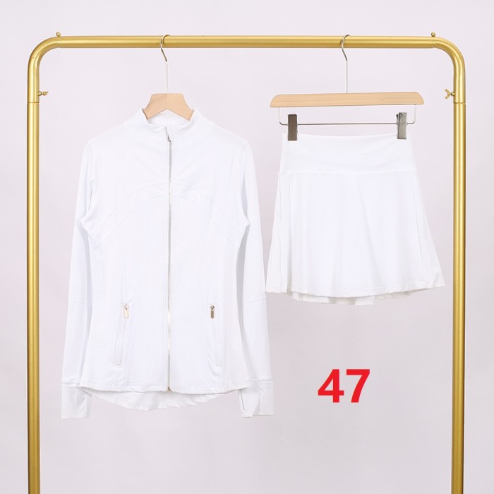 Women's Stand-up collar jacket and skirt set Gym top Yoga clothes,CL78-37-52