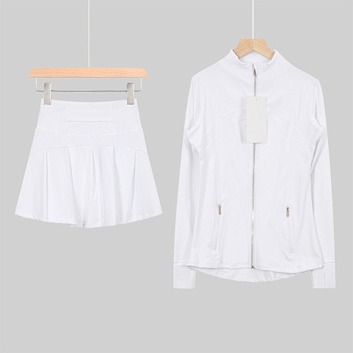 Women's Stand-up collar jacket and skirt set Gym top Yoga clothes,CL78-53-68