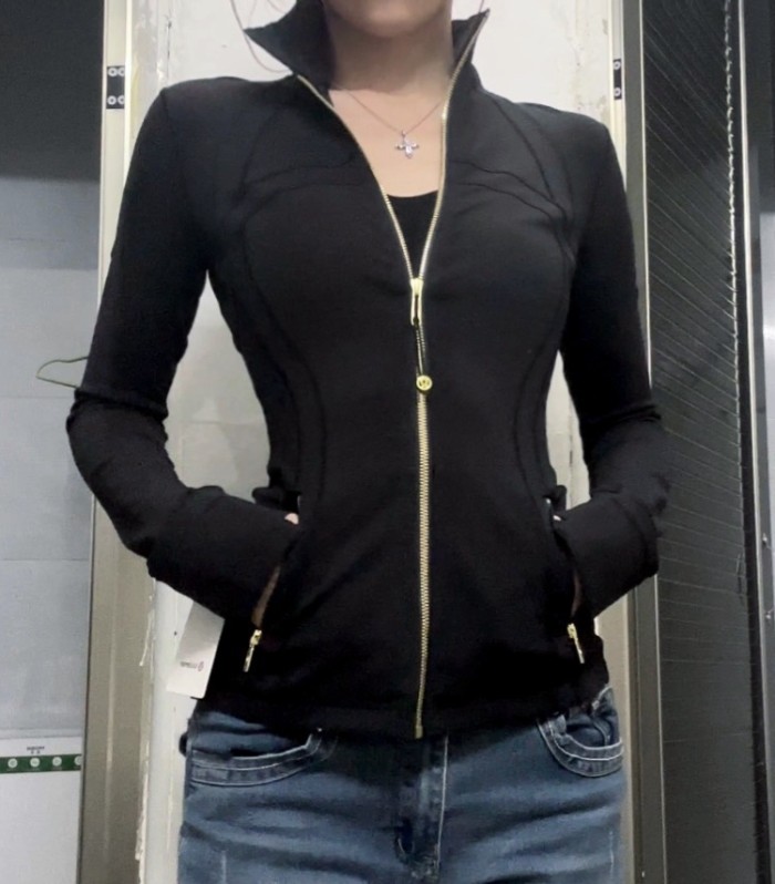 Women's Stand-up collar jacket and skirt set Gym top Yoga clothes,CL78-37-52