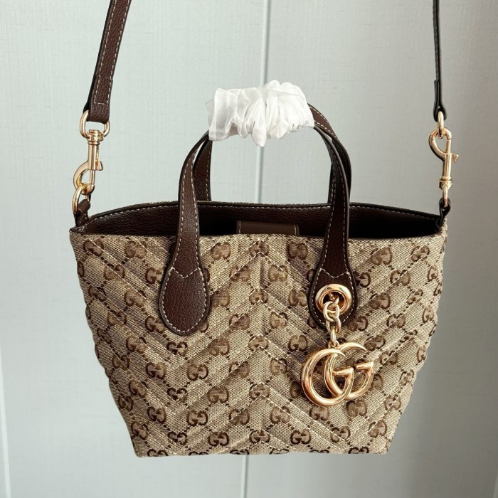 Split leather canvas bag ,4A ,size 17.5*17*12.5cm, no box, B75-495
