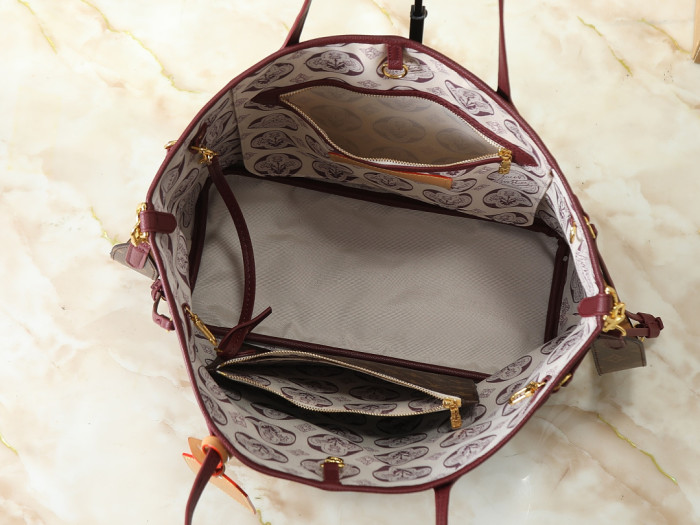 Split leather Neverfull Inside Out MM bag,4A,no box,size 32 x 28 x 14cm,B75-496