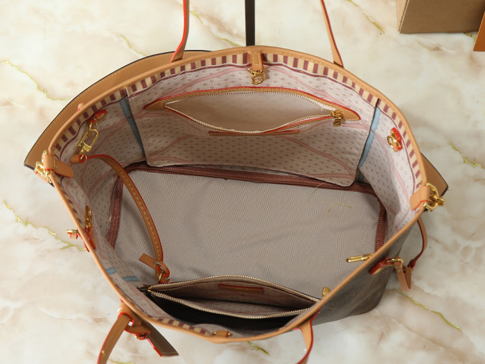 Split leather Neverfull Inside Out MM bag,4A,no box,size 32 x 28 x 14cm,B75-497