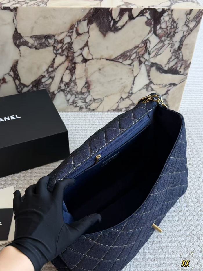 Denim fabric Split leather bag,4A,no box,size 38*28cm,B88-422