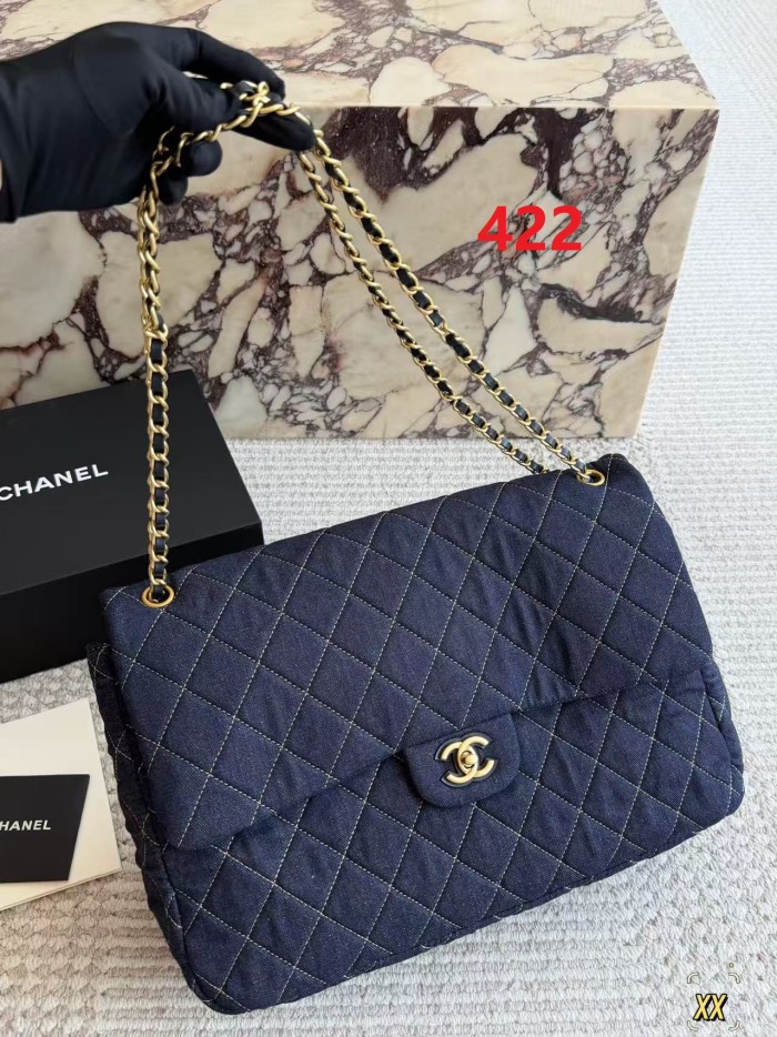 Denim fabric Split leather bag,4A,no box,size 38*28cm,B88-422