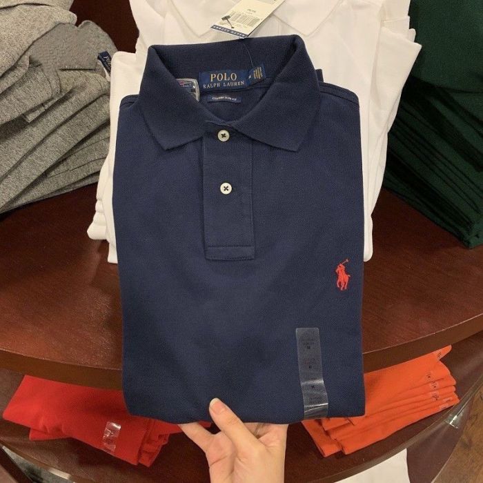 Men's cotton embroidered collared short-sleeved T-shirt,CL25-329-333