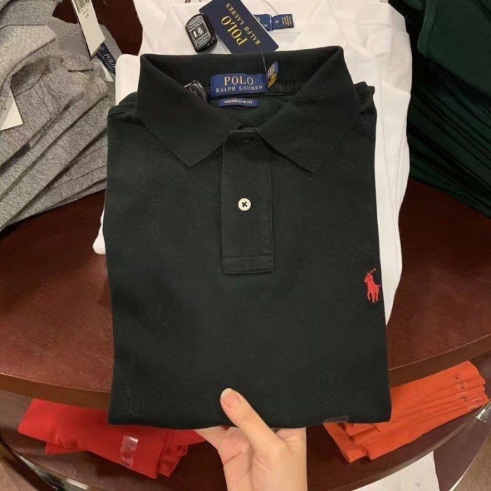 Men's cotton embroidered collared short-sleeved T-shirt,CL25-329-333