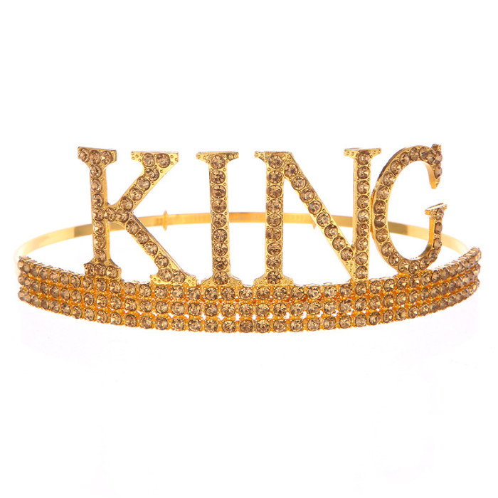 Royal King Crowns For Men Full Round Tiaras And Crowns Prom Party Costume Prince Hair Accessories VIP Aoinm